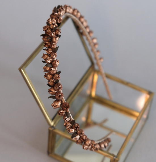 Bronze colour berries headband CUSTOM ORDER only
