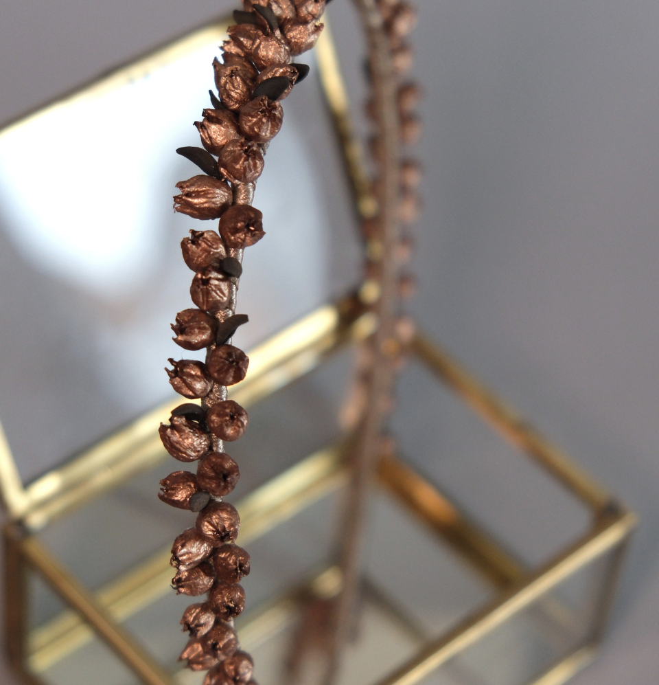 Bronze colour berries headband CUSTOM ORDER only