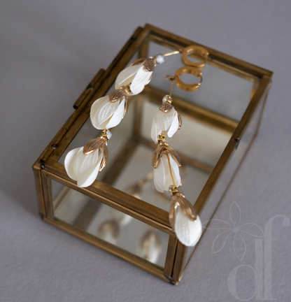 Long Flower Buds Drop Earrings