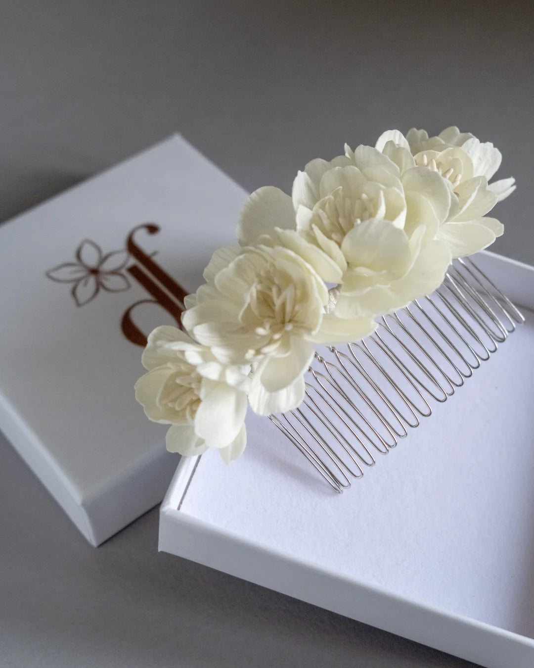 Ivory Flower Hair Comb