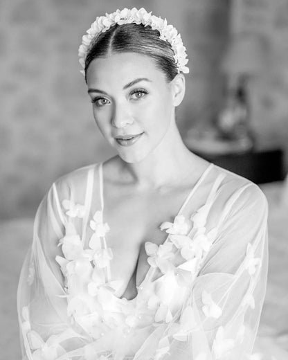 Ivory Hydrangea Headband — Handmade Bridal Floral Crown