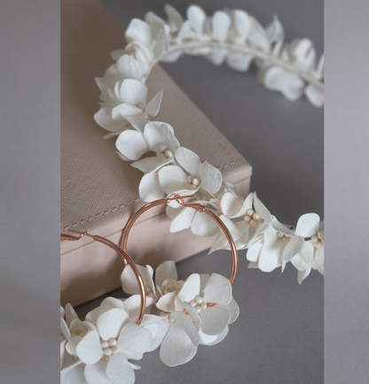 Hydrangea Bridal Set — Headband &amp; Earrings