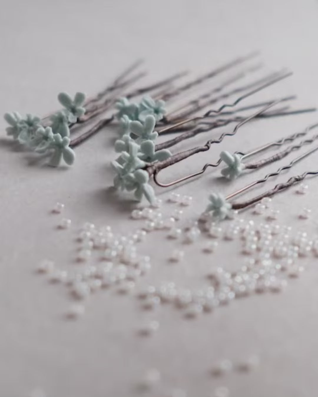 Baby Blue lavender flowers on hair pins