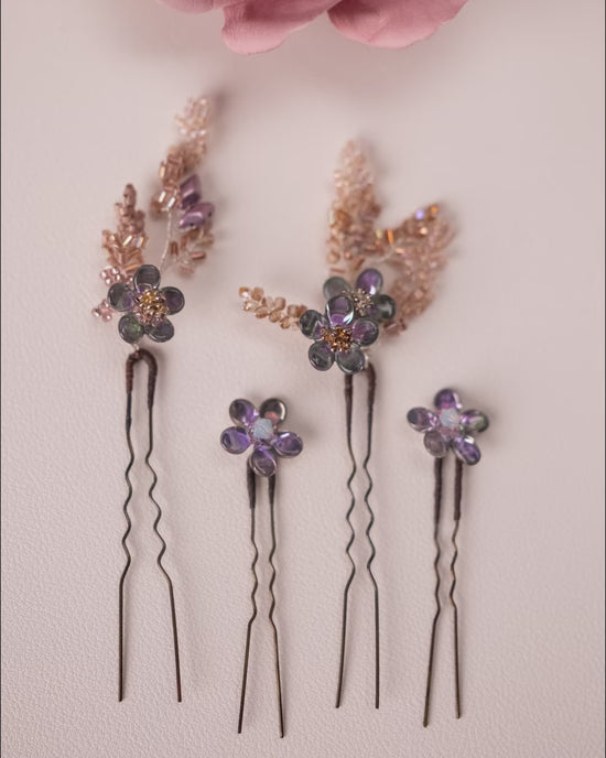 Blush Pink Floral Hair Pin Set