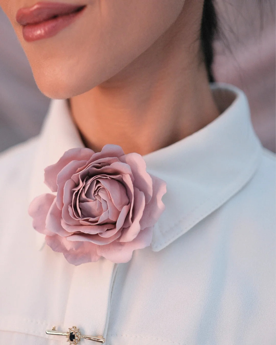 Blush Rose Hair Clip &amp; Brooch