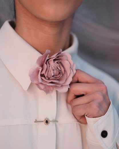 Blush Rose Hair Clip &amp; Brooch
