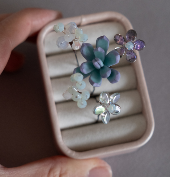 Succulent and beads