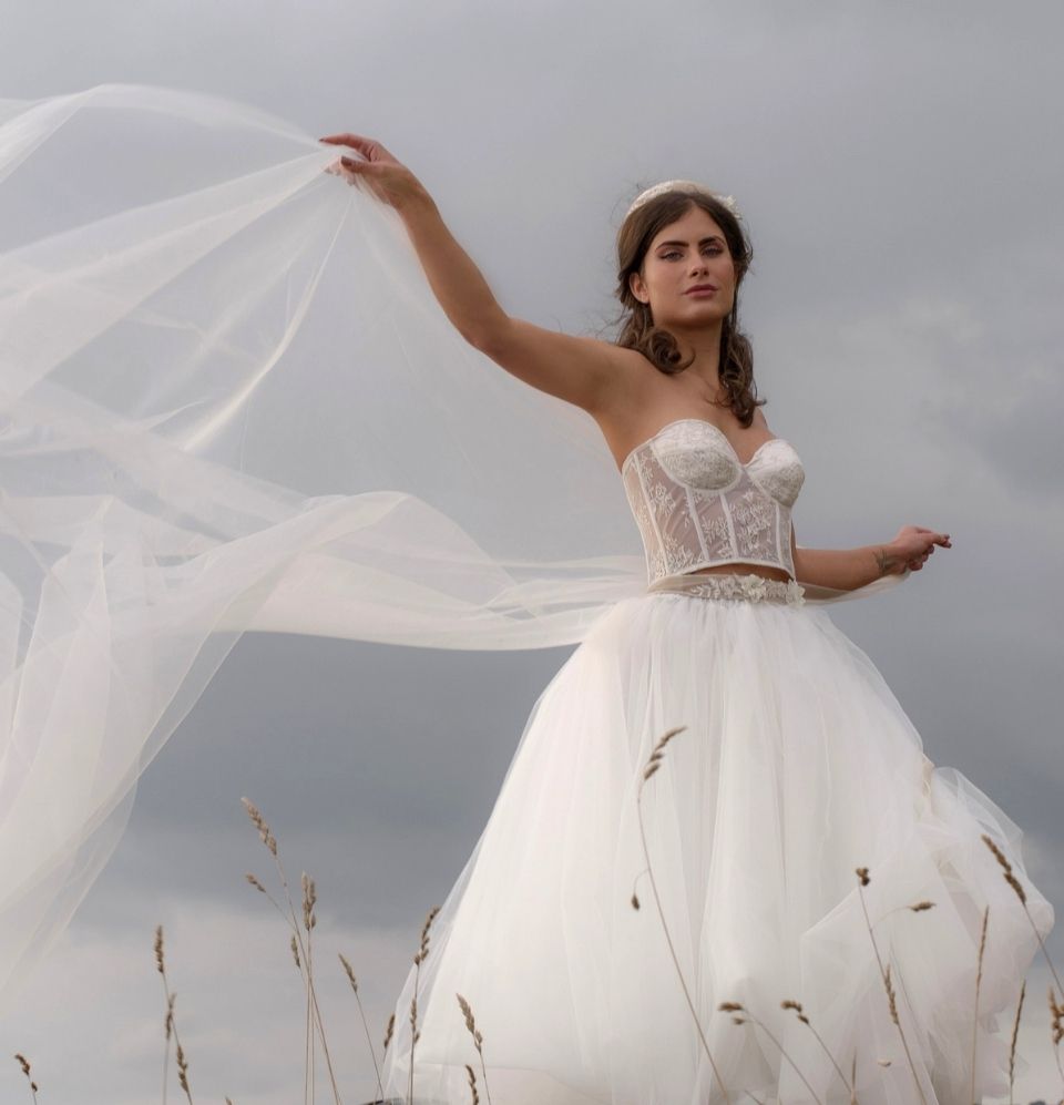 Embroidered wedding dress belt Deco Flowers