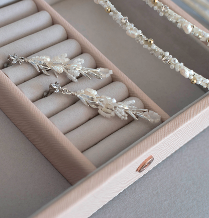 Double Tiara and Earrings Wedding Set