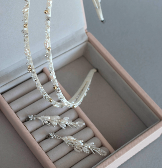 Double Tiara and Earrings Wedding Set