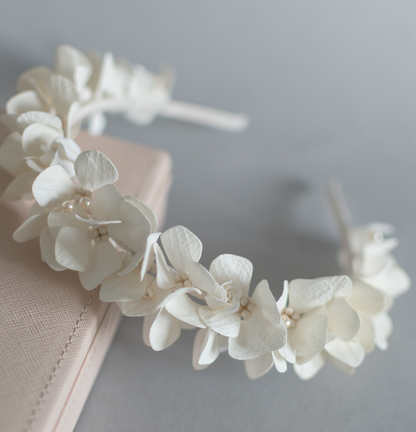 Ivory hydrangea headband (2 options)