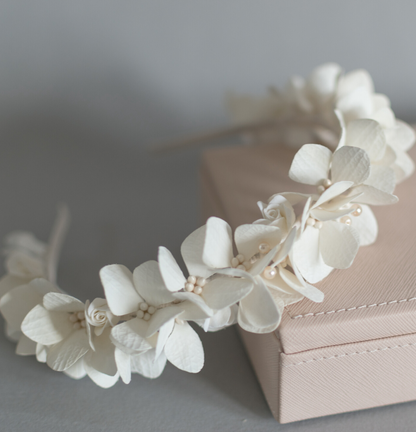 Ivory hydrangea headband (2 options)