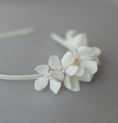 Ivory Hydrangea Half Floral Bridal Headband