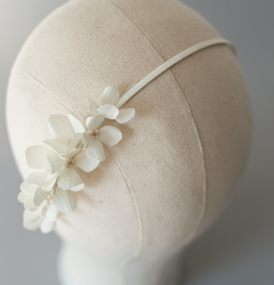 Ivory hydrangea headband
