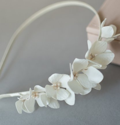 Ivory hydrangea headband