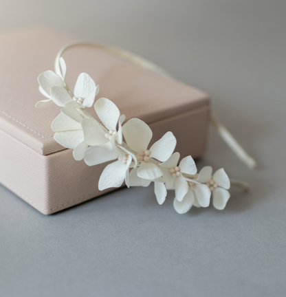 Ivory Hydrangea Half Floral Bridal Headband