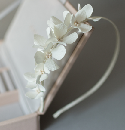 Ivory hydrangea headband