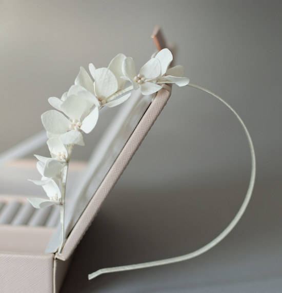 Ivory hydrangea headband