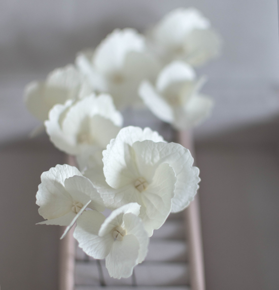 Ivory hyper realistic Hydrangea hair pins