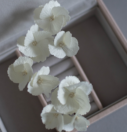 Ivory hyper realistic Hydrangea hair pins
