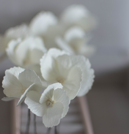 Ivory hyper realistic Hydrangea hair pins