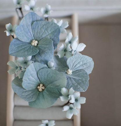 Large Baby blue Hydrangea Wedding bobby pins set