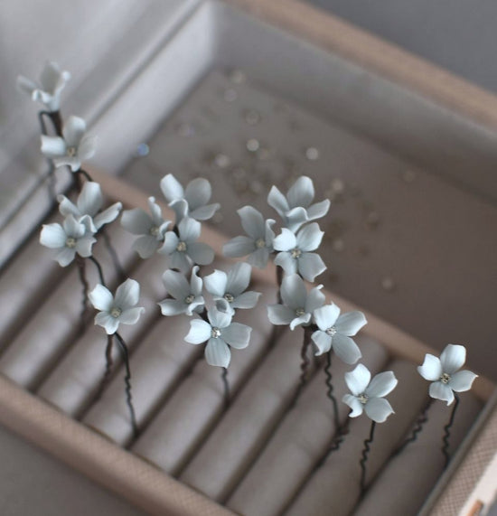 Baby blue Tiny Flowers Bobby Pin