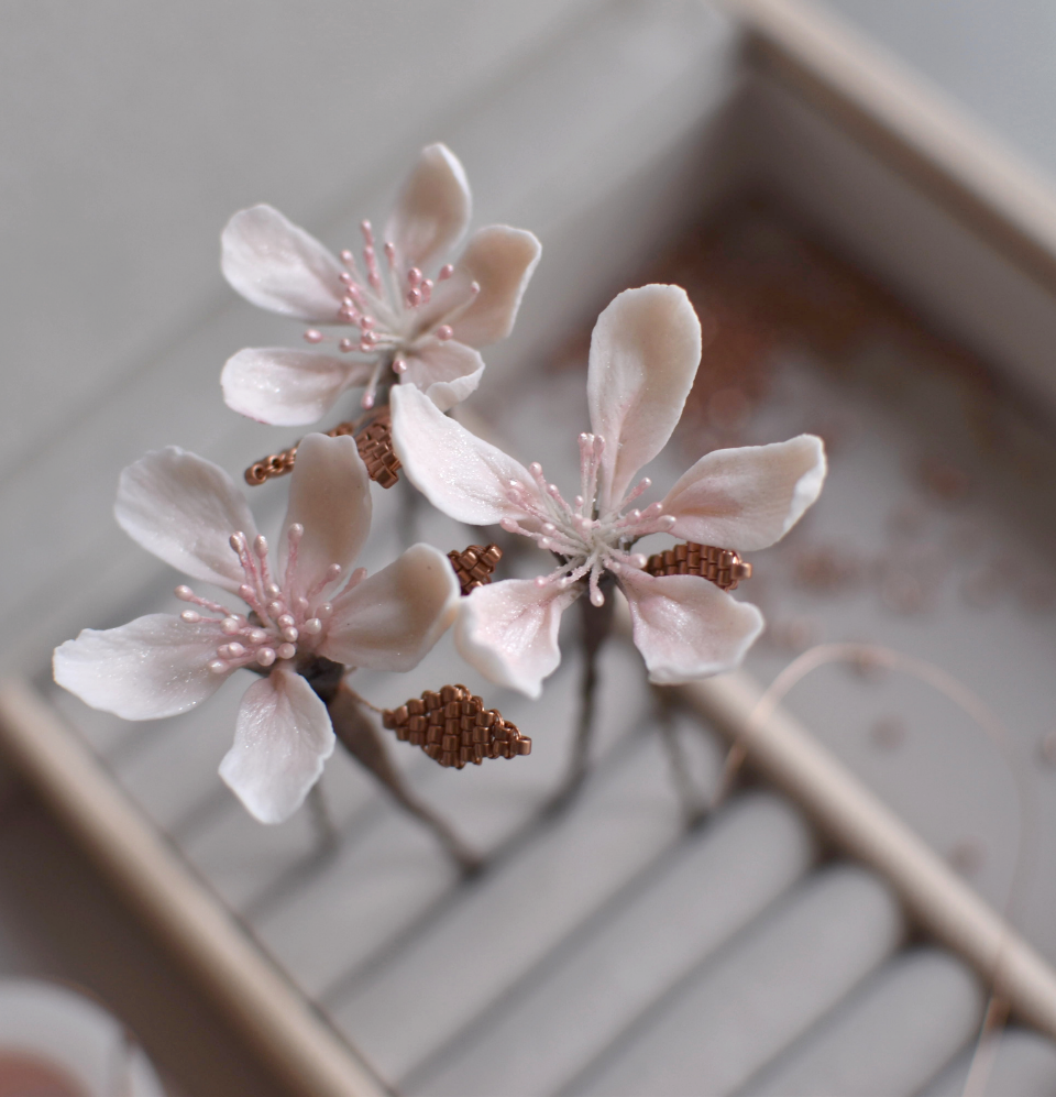Cherry blossom hair pins set