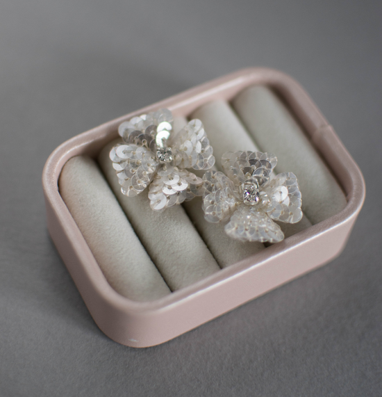 Embroidered wedding earrings