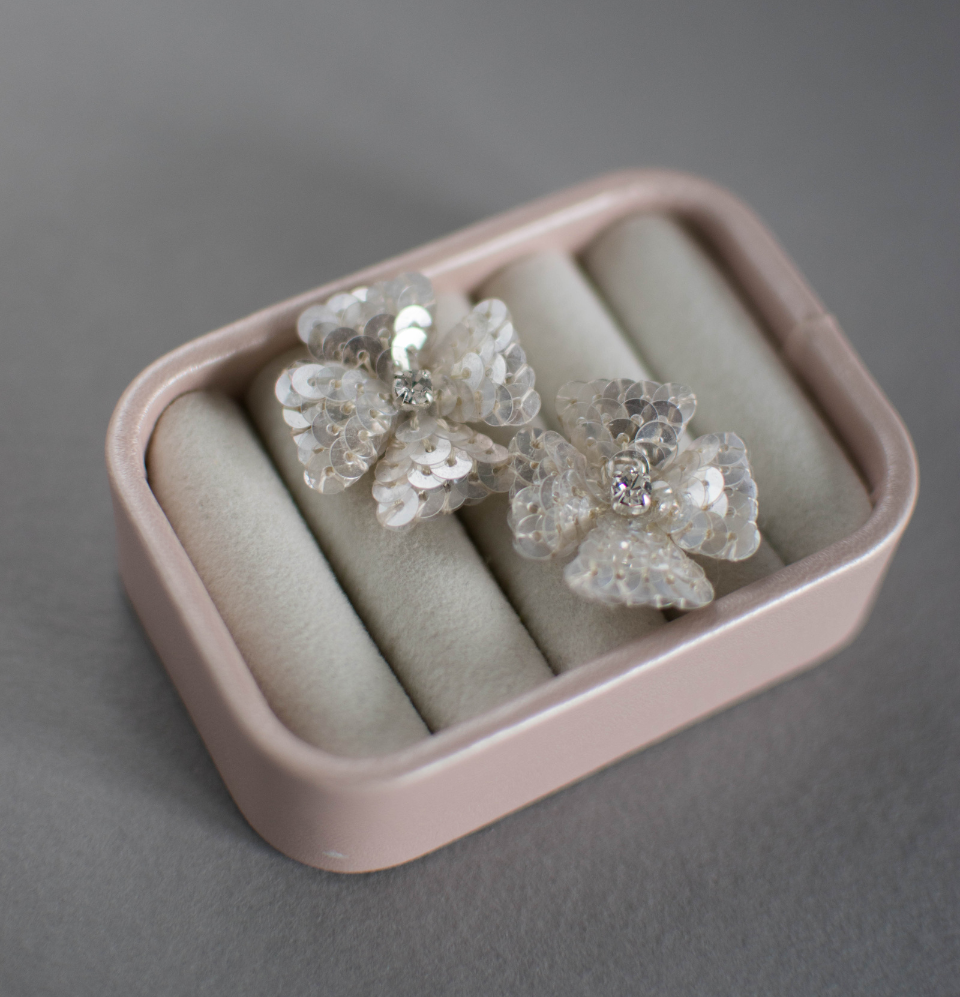 Embroidered wedding earrings