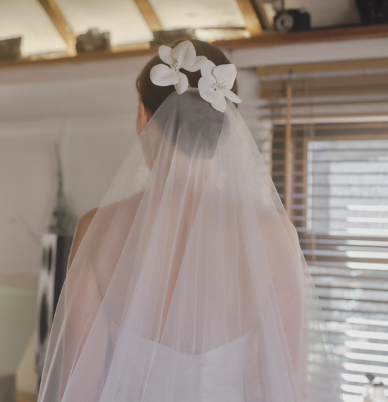 2 White Phalaenopsis Orchid for veil