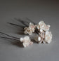 Tiny pink-Ivory flowers bobby pins
