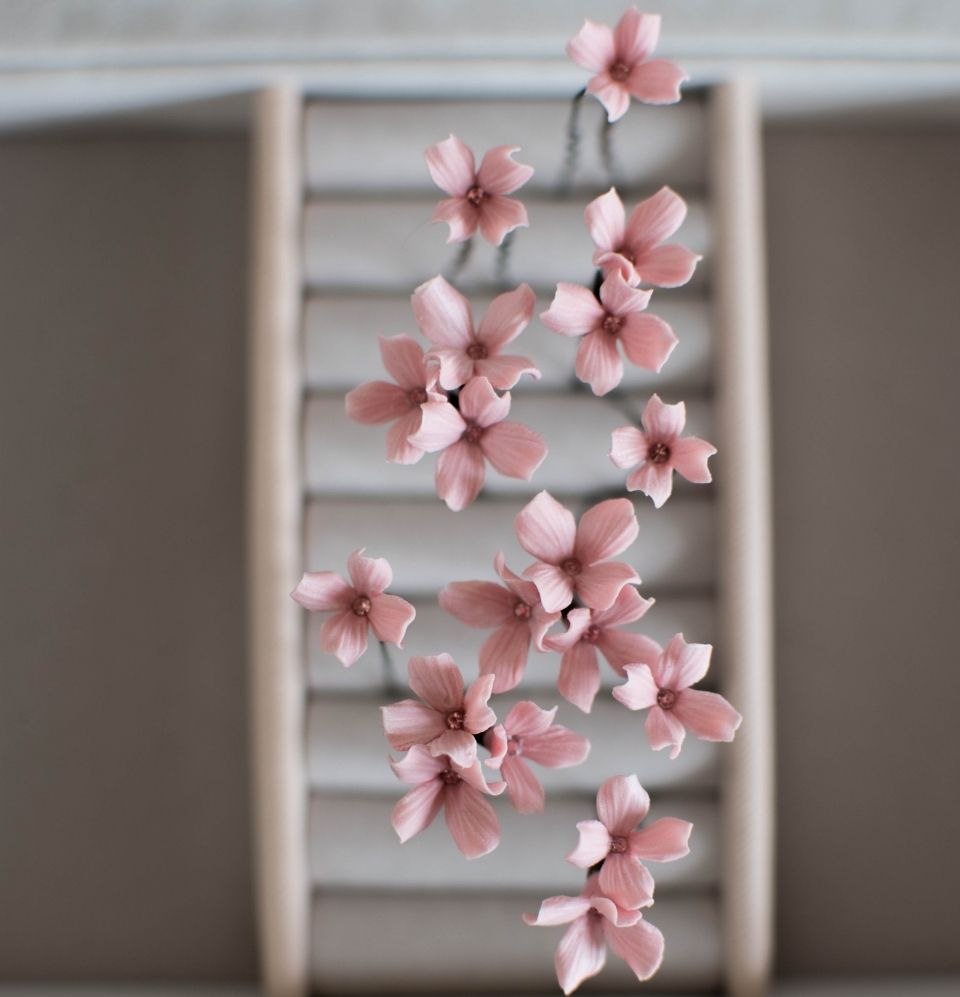 Wedding Bobby Pin Tiny Pink Flowers