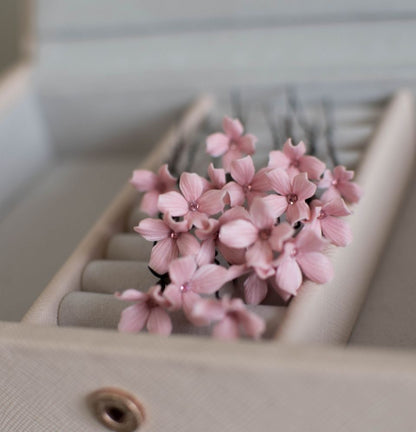 Wedding Bobby Pin Tiny Pink Flowers
