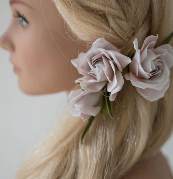 Blush pink Roses hair pin