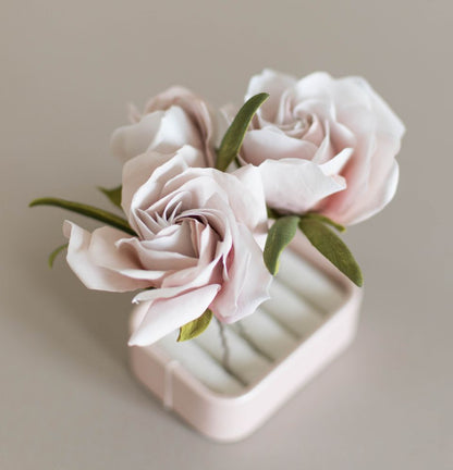 Blush pink Roses hair pin