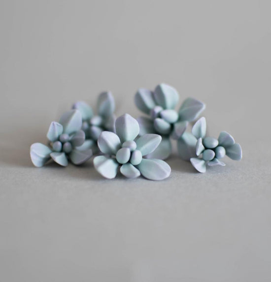 Mint succulents hair pins