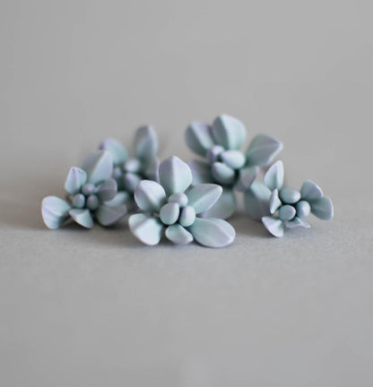 Mint succulents hair pins
