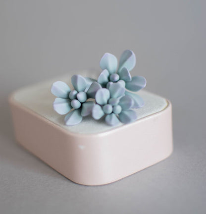 Mint succulents hair pins
