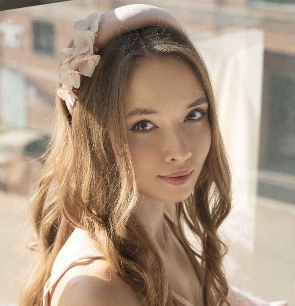 Wedding Padded Headband with Bespoke Flowers