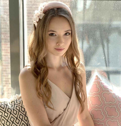Wedding Padded Headband with Bespoke Flowers