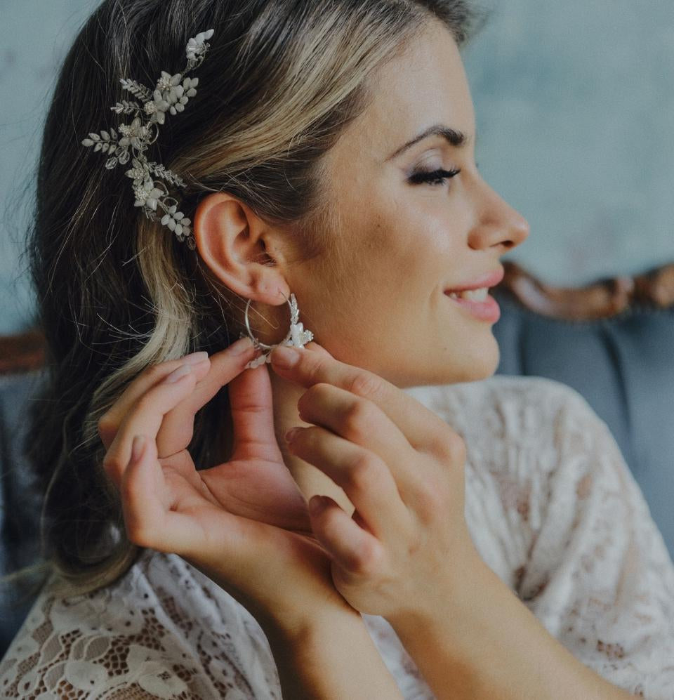 Sparkle flower bridal set for Hollywood waves