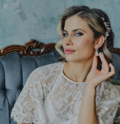 Sparkle flower bridal set for Hollywood waves