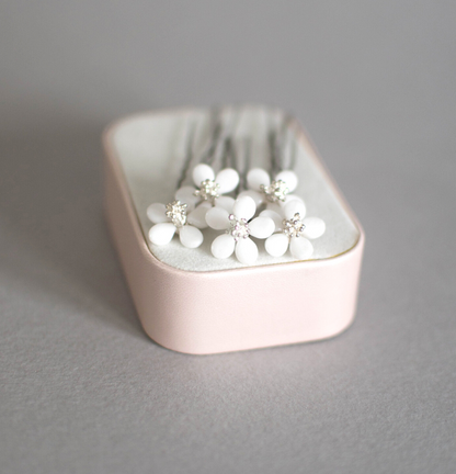 White flower hair pins GERDA